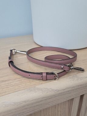 Coach Pink Leather Adjustable Crossbody Strap with Silver Hardware